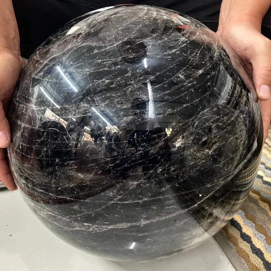 Лабораторный прибор 123.2LB Natural smoky citrine Quartz ball carved Crystal Sph — фото лота 2