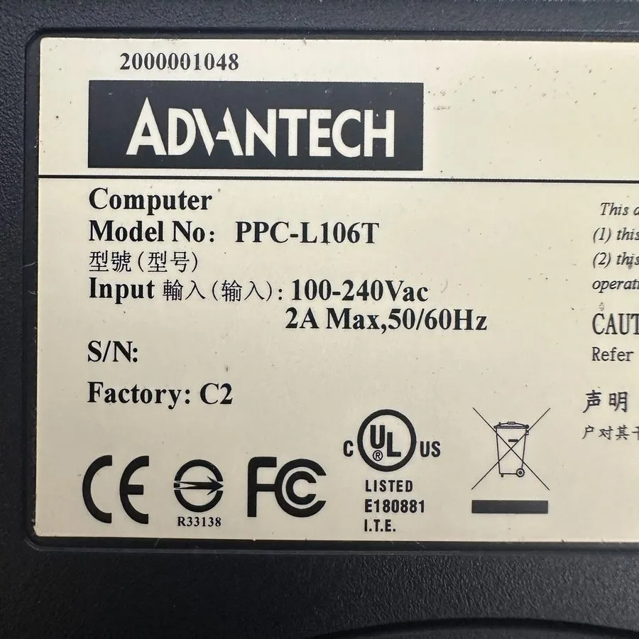 Промышленный компьютер Advantech PPC-L106T Operator Industrial Touchscreen Panel — фото лота 4