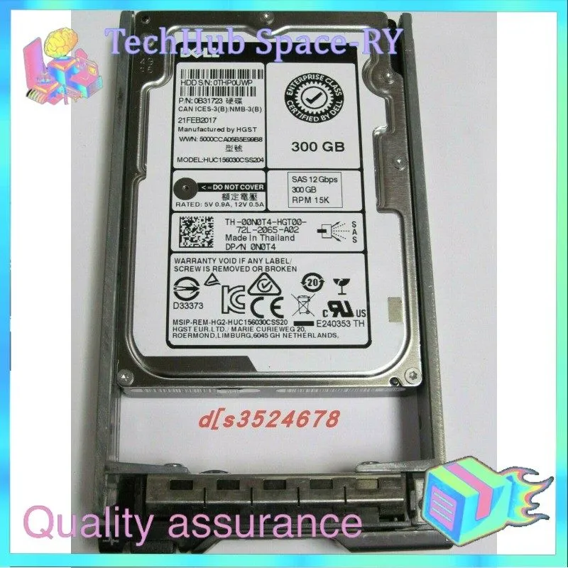 Жёсткий диск 0N0T4 Dell 300GB 15K SAS 12Gb/s SFF HDD HUC156030CSS204 00N0T4