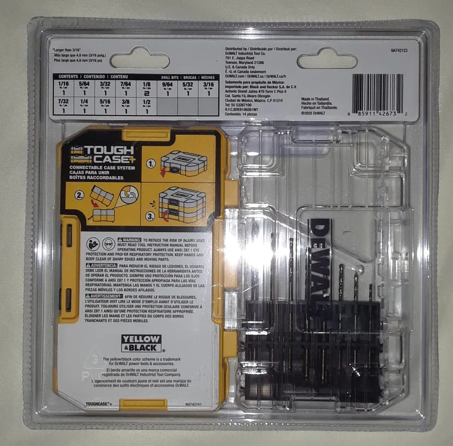 Режущий инструмент DEWALT Black and Gold Drill Bit Set (14-Piece) DWA1184 — фото лота 1