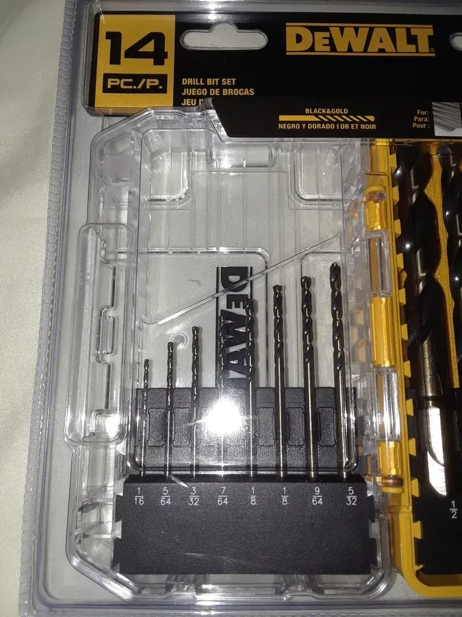 Режущий инструмент DEWALT Black and Gold Drill Bit Set (14-Piece) DWA1184 — фото лота 2
