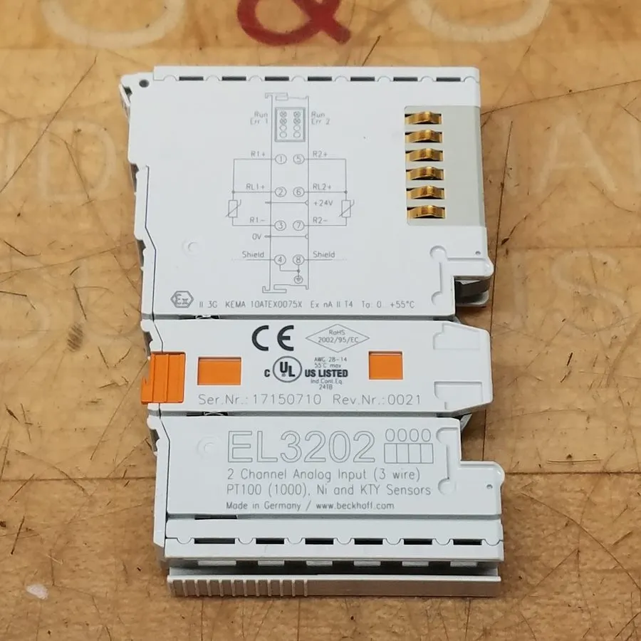 Модуль ввода-вывода BeckHoff EL3202 EtherCat Terminal, 2 Channels, 3 Wire, PT100