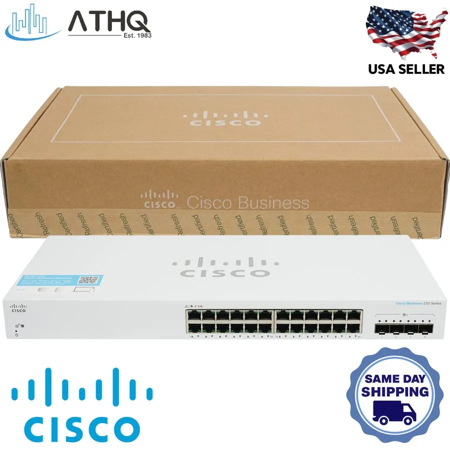 Коммутатор CBS220-24T-4X Switch Cisco 24 Ports 1GE, 4 Ports 10G SFP+Uplink CBS22