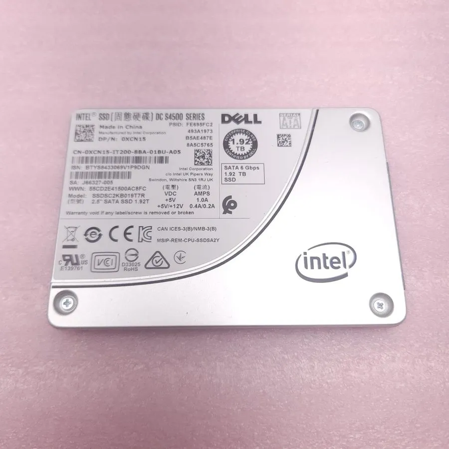 SSD-накопитель XCN15 Dell Intel DC S4500 1.92TB SATA 6Gbps 2.5" SSD SSDSC2KB019T