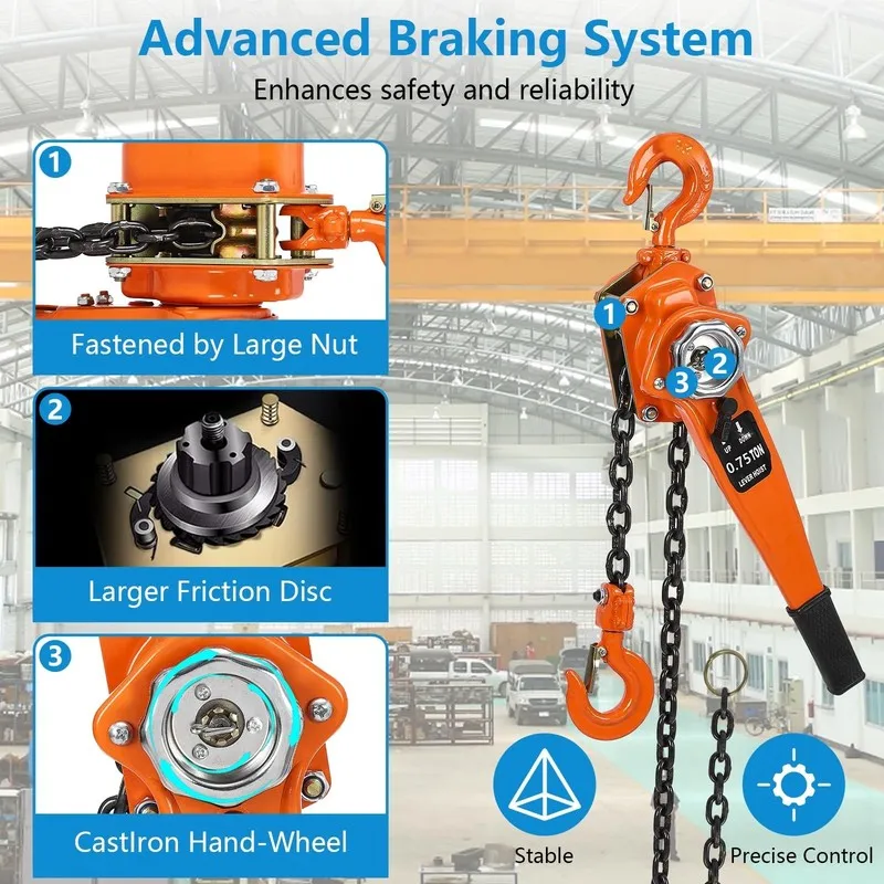 Таль Manual Lever Chain Hoist, 0.75Ton 10Ft Lift Lever Hoist Ratchet Chain Pulle — фото лота 1