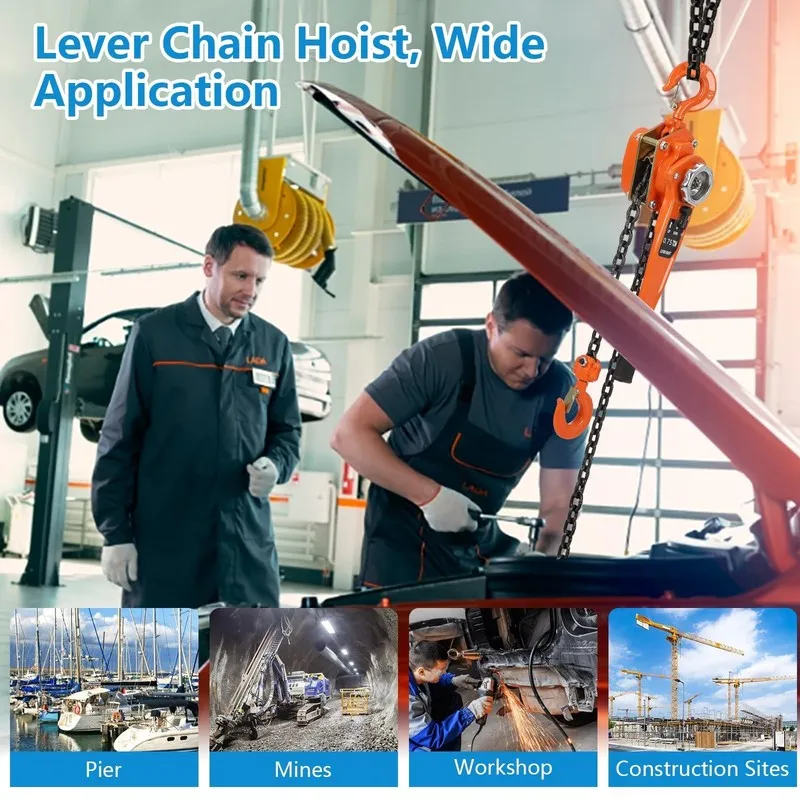 Таль Manual Lever Chain Hoist, 0.75Ton 10Ft Lift Lever Hoist Ratchet Chain Pulle — фото лота 2