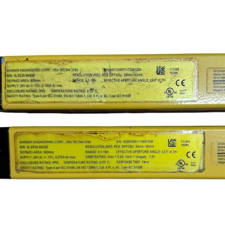 Световая завеса Banner 111966 EZ-Screen Receiver SUB SLSR30-900Q8 Safety Light C — фото лота 2