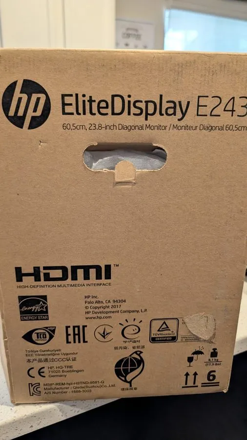 Монитор HP EliteDisplay E243 24" Monitor HD IPS Screen Silver 1FH47A8 — фото лота 2