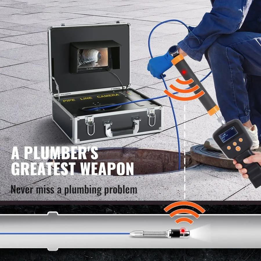Камера для телеинспекции труб Uimoso Sewer Inspection Camera 7" 1000TVL with 100