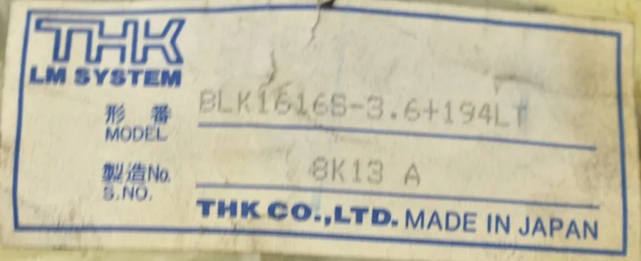 Шарико-винтовая передача THK BLK1616S-3.6+194LT Rolled Ball Screw LM System 16mm — фото лота 1