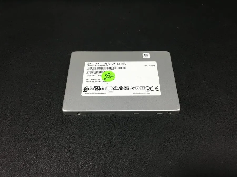 SSD-накопитель Micron 5210 ION 7.68TB SATA 6Gb/s QLC 2.5" Enterprise SSD MTFDDAK