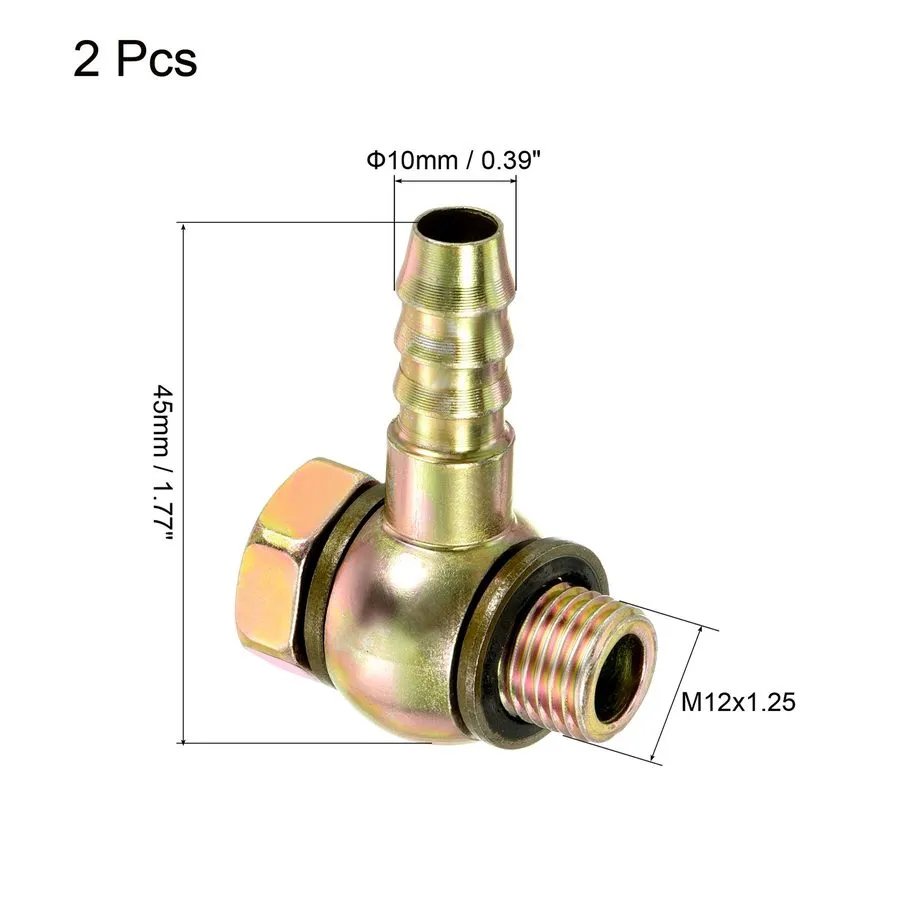 Датчик 10mm Barbed M12x1.25 Male Thread Hose Fittings Elbow Connector Carbon Ste