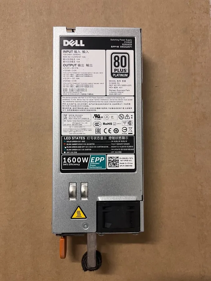 Блок питания Dell 95HR5 Poweredge C4130 1600W EPP 80 Plus Platinum Power Supply