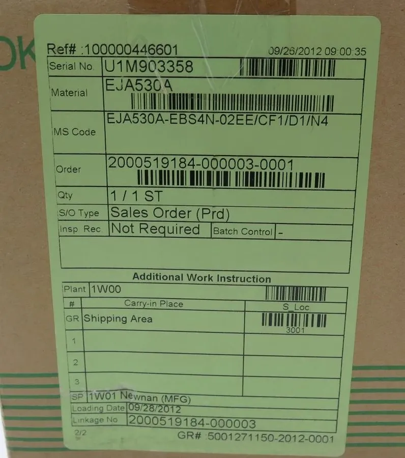 Датчик давления YOKOGAWA EJA530A Gauge Pressure Transmitter Output 4-20ma Dc