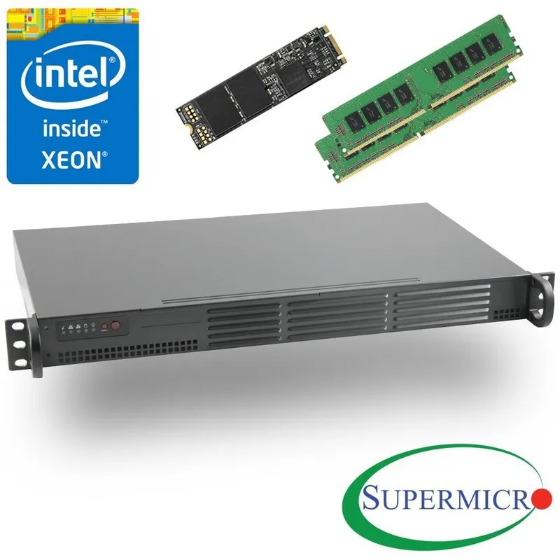 Сервер Supermicro Intel Xeon D-1541 8-Core 1U Rackmount 2 x 10GbE, 8GB ECC & 256