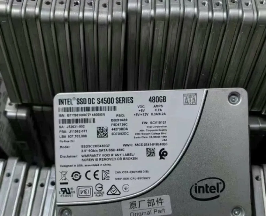 SSD-накопитель Intel DC S4500 480GB SATA 6Gb/s 2.5" Internal SSD SSDSC2KB480G7 1