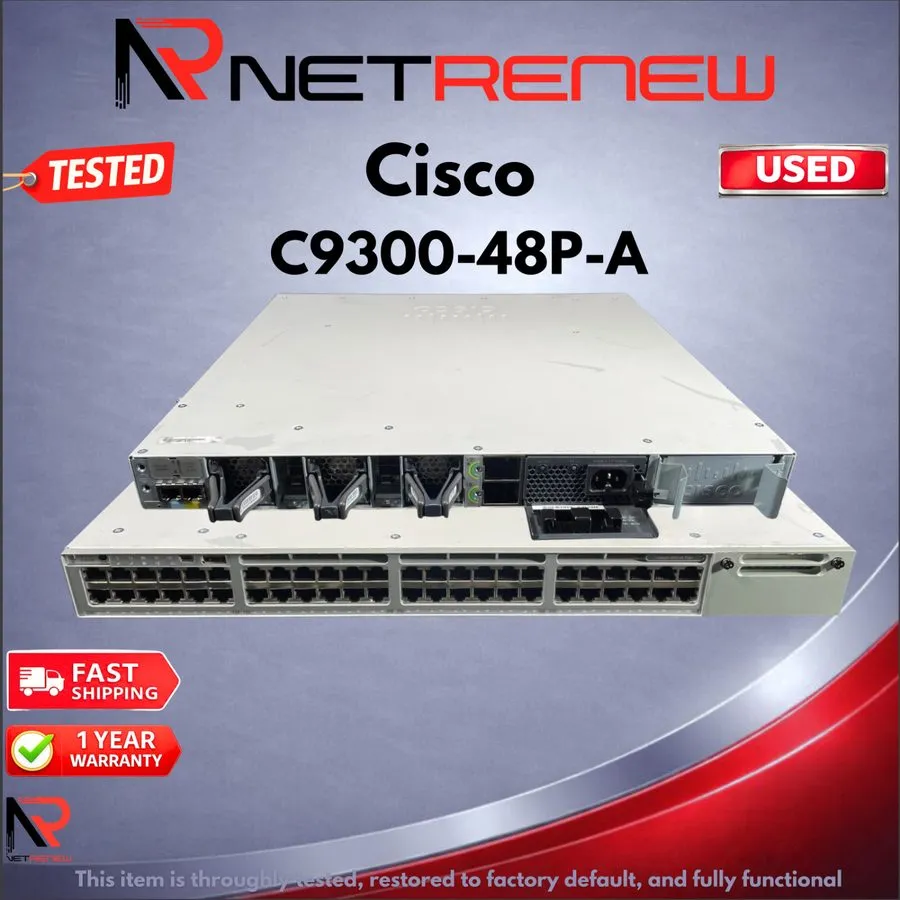 Коммутатор Cisco C9300-48P-A Cisco Catalyst 9300 48-port PoE+ 437W