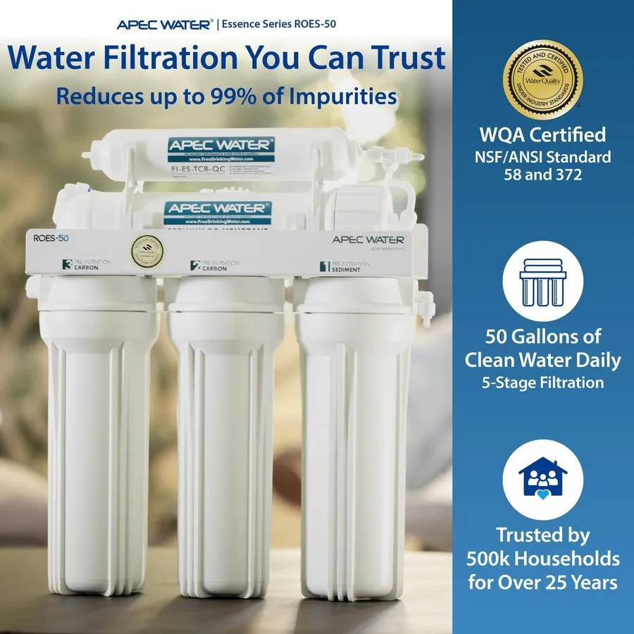 Насос ROES-50, 5-Stage Under Sink Reverse Osmosis Water Filter System, NSF Certi