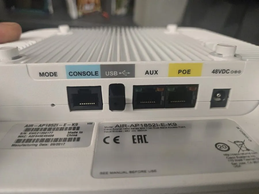 Точка доступа Wi-Fi Cisco Aironet AIR-AP1852I-E-K9 Indoor WiFi 5 Dual-Band PoE A