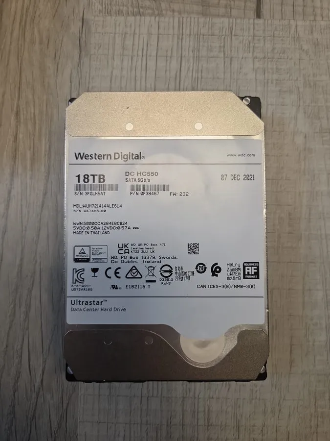 Жёсткий диск Western Digital Ultrastar DC HC550 18TB Internal 7.2K SAS 6GB/s 3.5