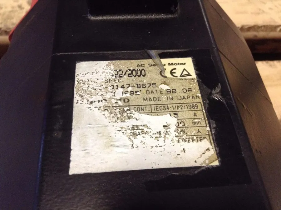 Серводвигатель Fanuc CNC A06B-0147-B675 3.8kW 157VAC 15AMP AC Servo Motor