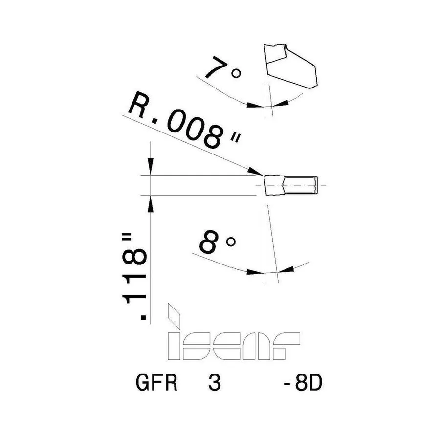 Режущий инструмент ISCAR Cutoff Insert GFR3-8D IC328 6002502 GFR 3 8D