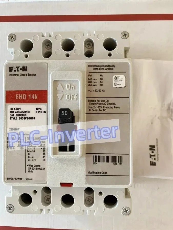 Автоматический выключатель Eaton Ehd3050 Molded Case Circuit Breaker, 50 A, 480V