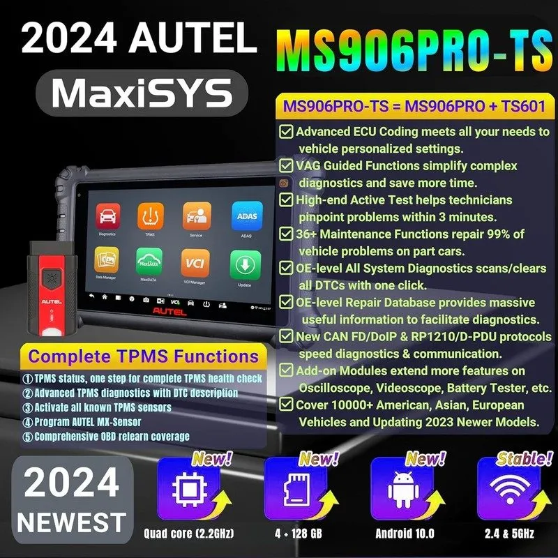 Диагностический сканер Autel MaxiCOM MK906 Pro-TS Scanner 2025 Updated of MaxiSY