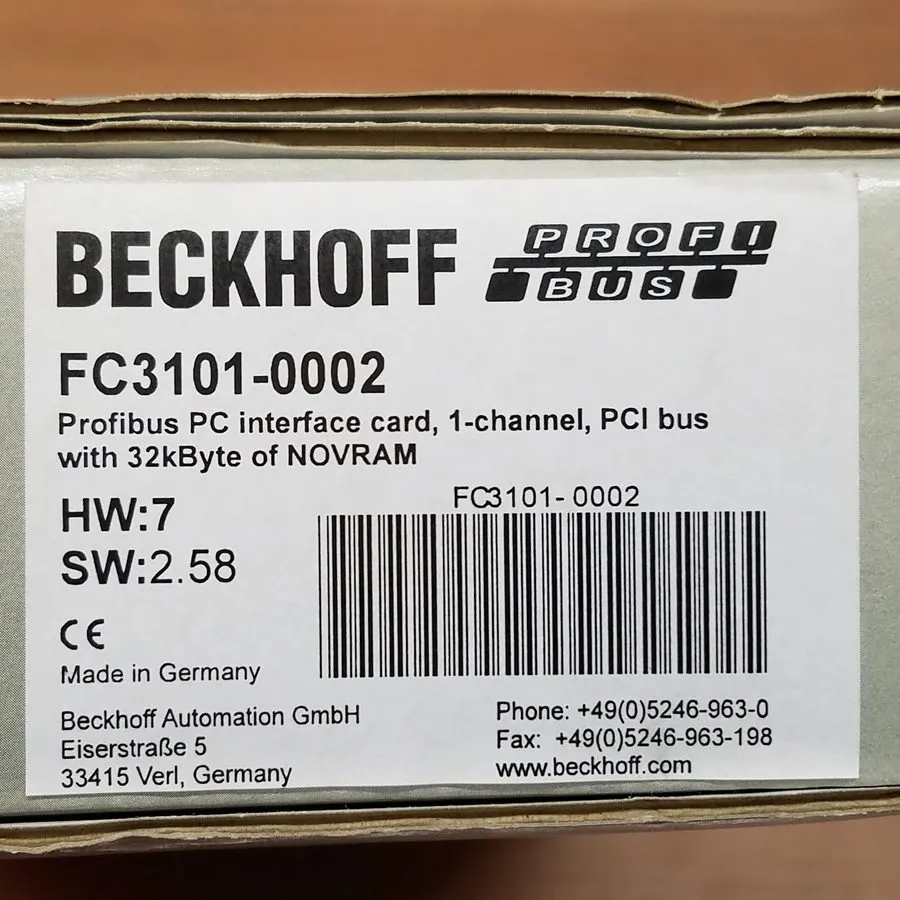 Плата BeckHoff FC3101-0002 Profibus PC Interface Card, 1 Channel, FC3101