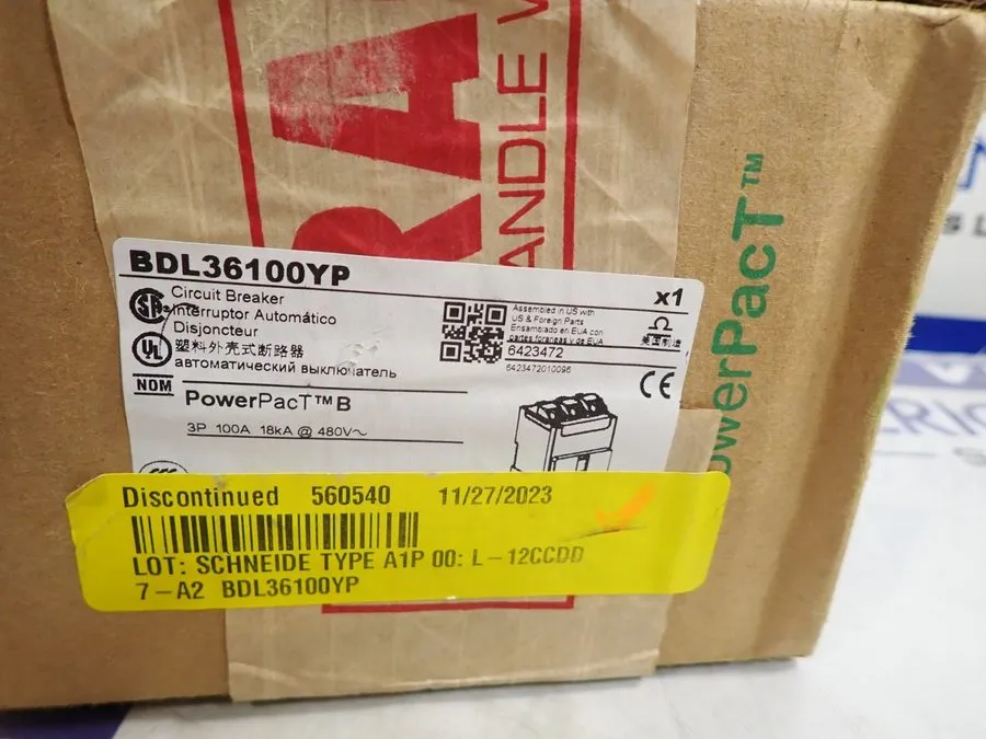 Автоматический выключатель SQUARE D BDL36100 PowerPact B CIRCUIT BREAKER BD100 3