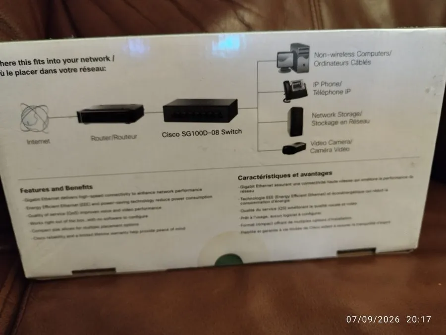 Коммутатор Cisco (SG100D-08P-NA) 8-Ports Desktop Ethernet Switch