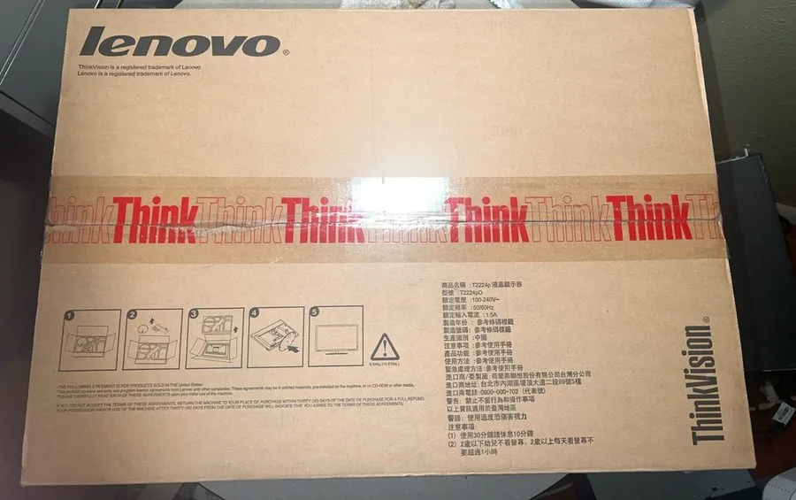 Монитор Lenovo ThinkVision T2224pD 22" IPS Monitor 1080p HDMI DisplayPort VGA US