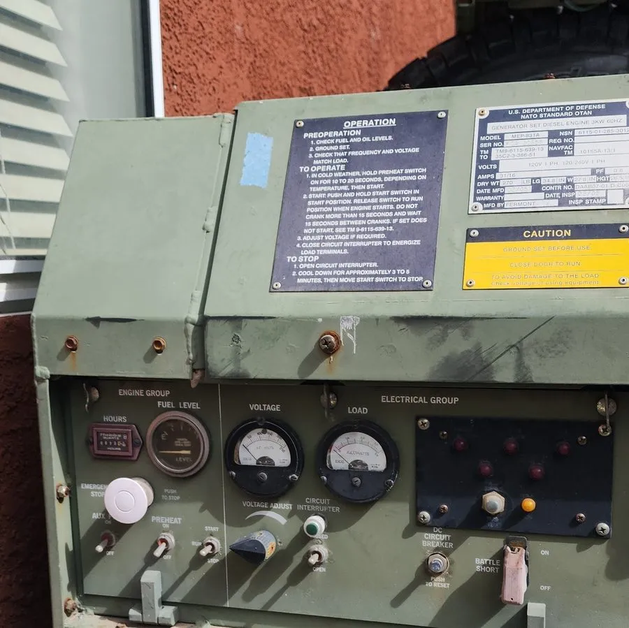 Дизель-генератор MEP-831A Single Phase Military Diesel Generator Set 3100-4000W.