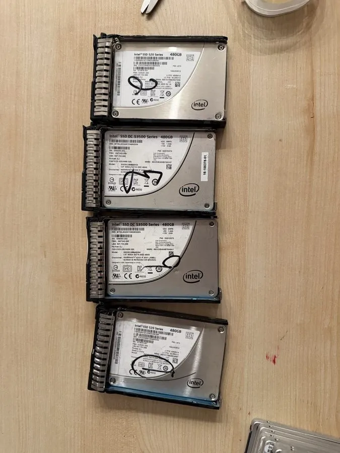 SSDSC2BB480G4 S3500 HPE 480GB 6G 2.5" LIVE PULL