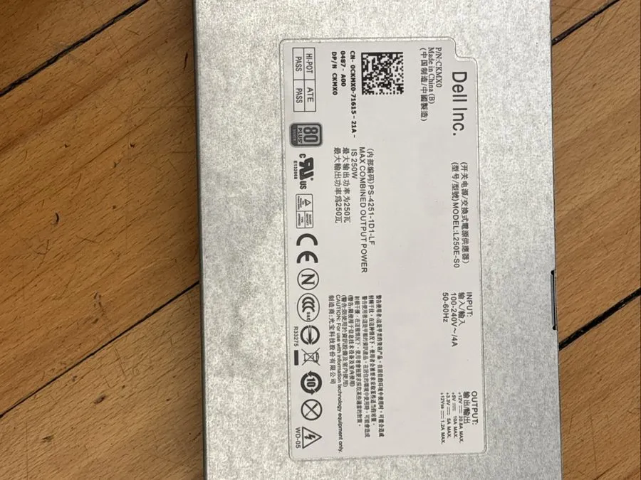 Блок питания Dell PowerEdge R210 Server L250E-S0 250W PS-4251-1D-LF Power Supply
