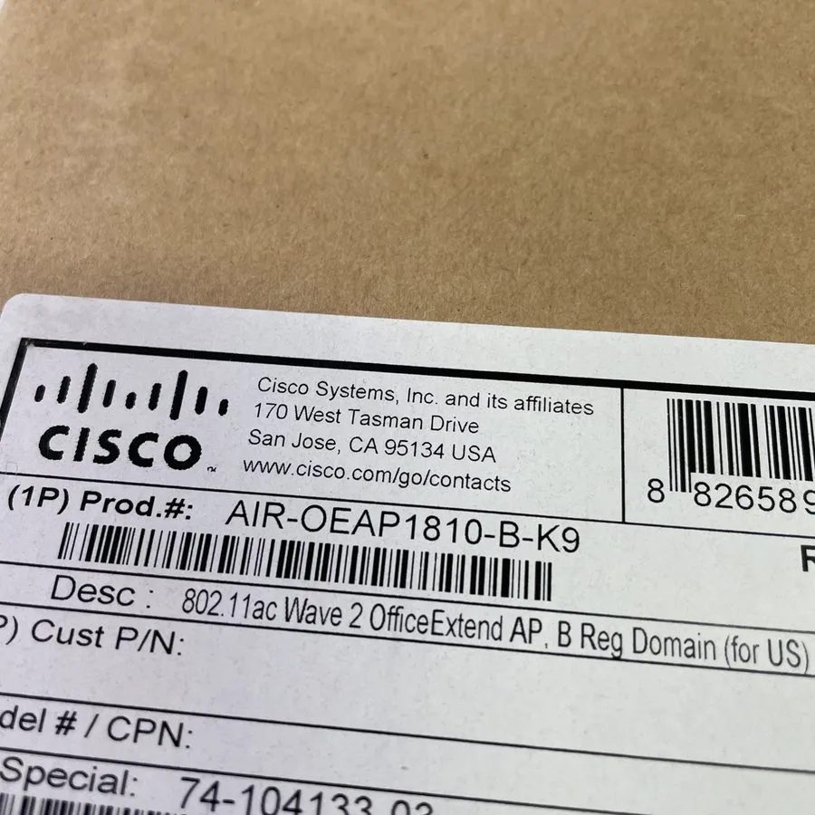 Точка доступа Wi-Fi Cisco AIR-OEAP1810-B-K9 OfficeExtend 802.11ac Access Point — фото лота 1