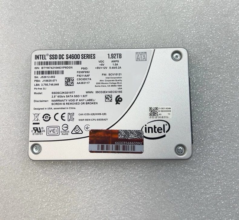 SSD-накопитель Intel DC S4600 1.92TB 2.5" Enterprise SATA SSD SSDSC2KG019T7 Dell