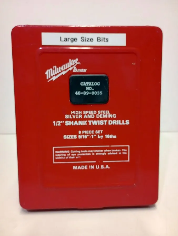 Режущий инструмент Vintage 80s Milwaukee 8 Pc Silver Deming Drill Bit Set 48-89-