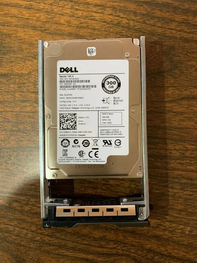 Жёсткий диск Dell 300GB 15K SAS 6Gbps 2.5" Hot Pluggable SAS Hard Drive 0H8DVC