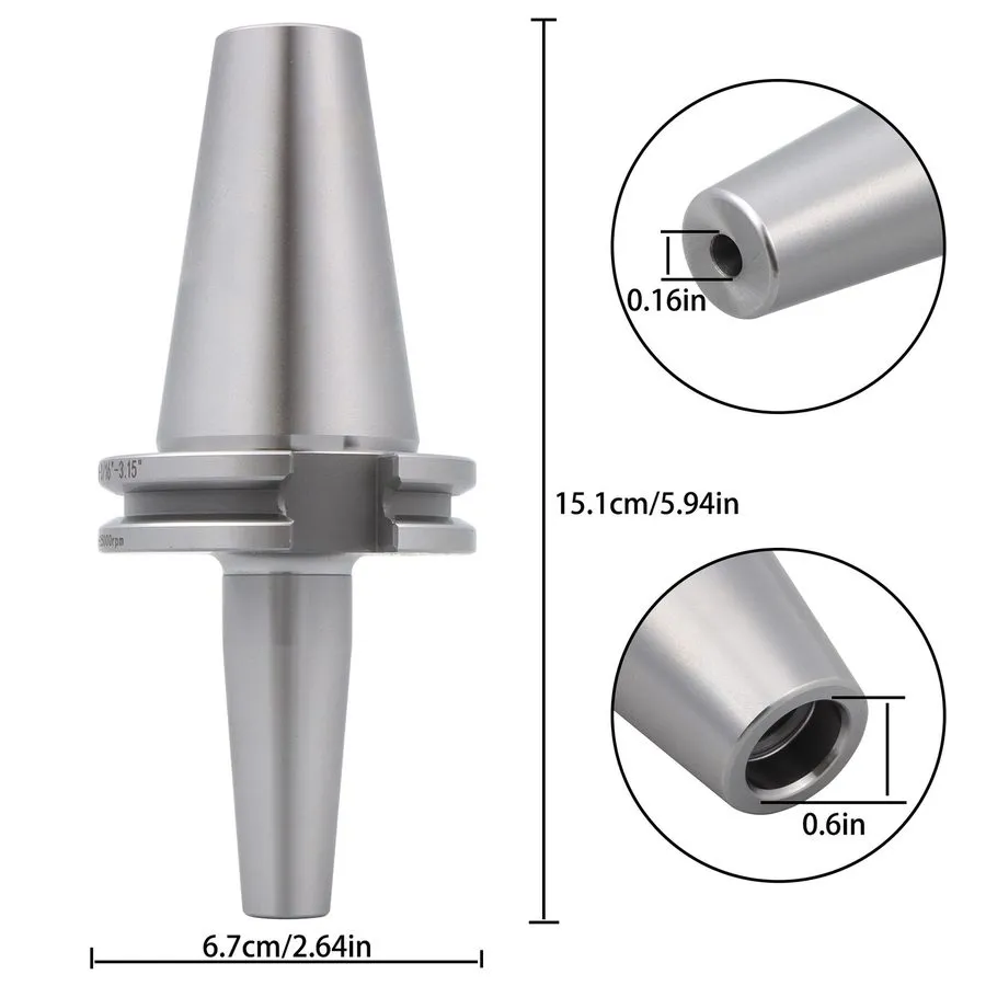 Режущий инструмент CAT40 1/8” × 3.15" Shrink Fit End Mill Tool Holder TIR 0.0002 — фото лота 1