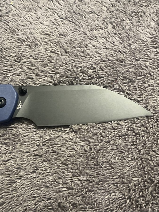 СХД CJRB Pyrite-Light Pocket Knife J1945-BBU Button Lock Folder Blue — фото лота 2