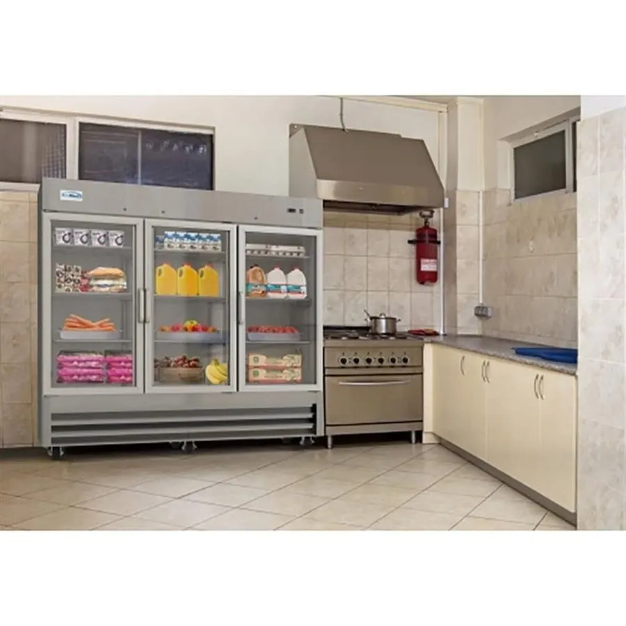 Холодильный шкаф 26.8 Cu.Ft 3-Door Commercial Refrigerator, LED Lightbox & 12 Sh
