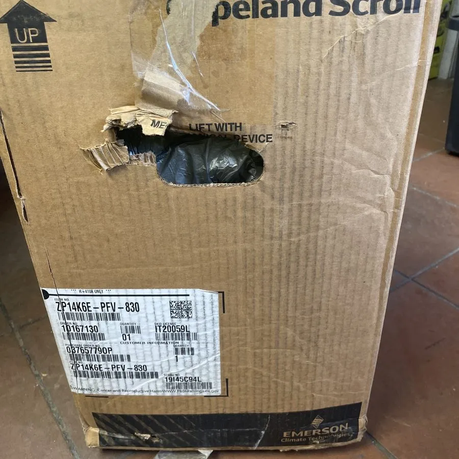 Компрессор Copeland ZP14K6E-PFV-830 14,650 BTU Scroll Compressor 208/230V 1PH — фото лота 1