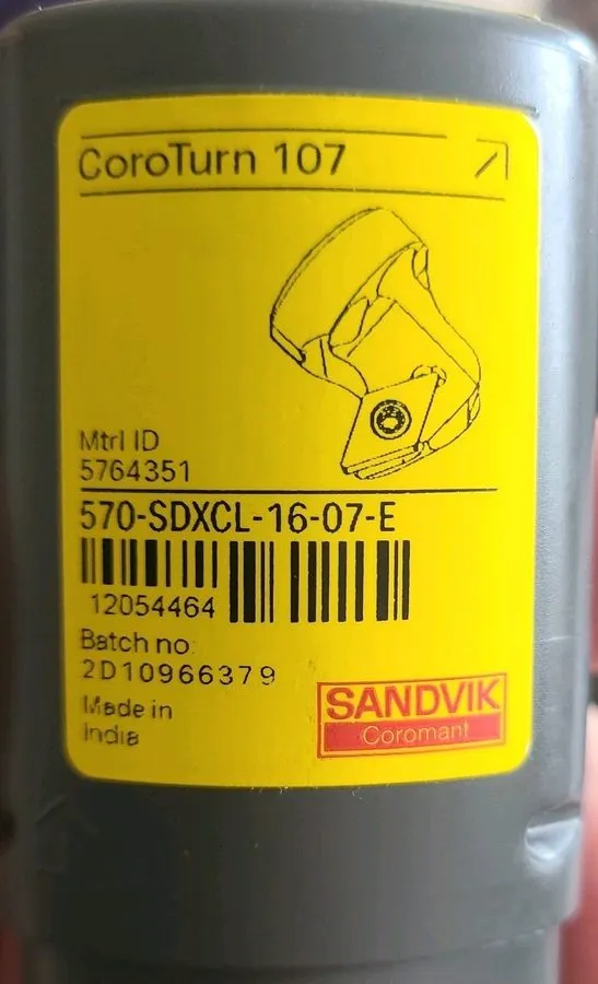 Режущий инструмент Sandvik CoroTurn 107 570-SDXCL-16-07-E Insert Holder Tool Hea — фото лота 1