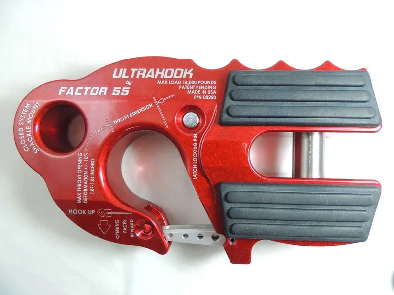 Такелажная скоба Factor 55 Ultrahook Closed SystemWinch Hook Shackle Mount Red 0