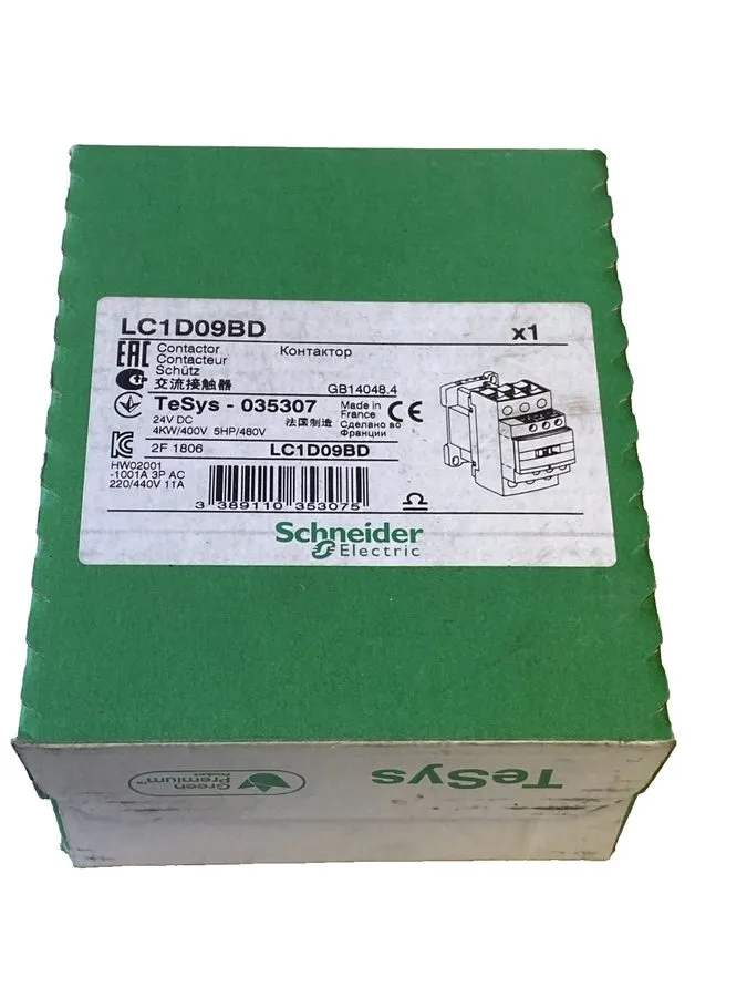 Контактор Schneider LC1D09BD TeSys D Contactor 9A 24VDC Coil + LAD4TBDL 3 Pole