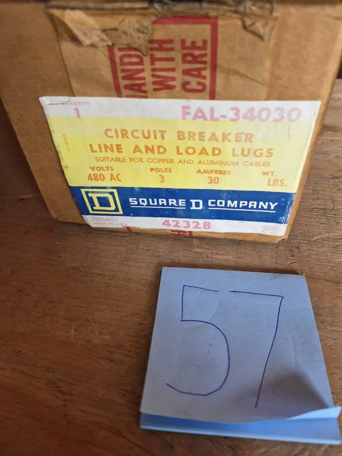 Автоматический выключатель Square D FAL34030 480 V AC 250 V DC 30 A 3 P Circuit  — фото лота 2