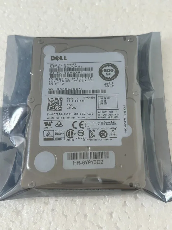 Жёсткий диск DYDW0 600GB 15K 12G 12Gbps SAS 2.5" Enterprise HDD Hard Drive 0DYDW