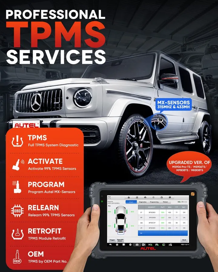 Диагностический сканер Autel MaxiCOM MK906PRO-TS Full TPMS Car Diagnostic Scanne — фото лота 2