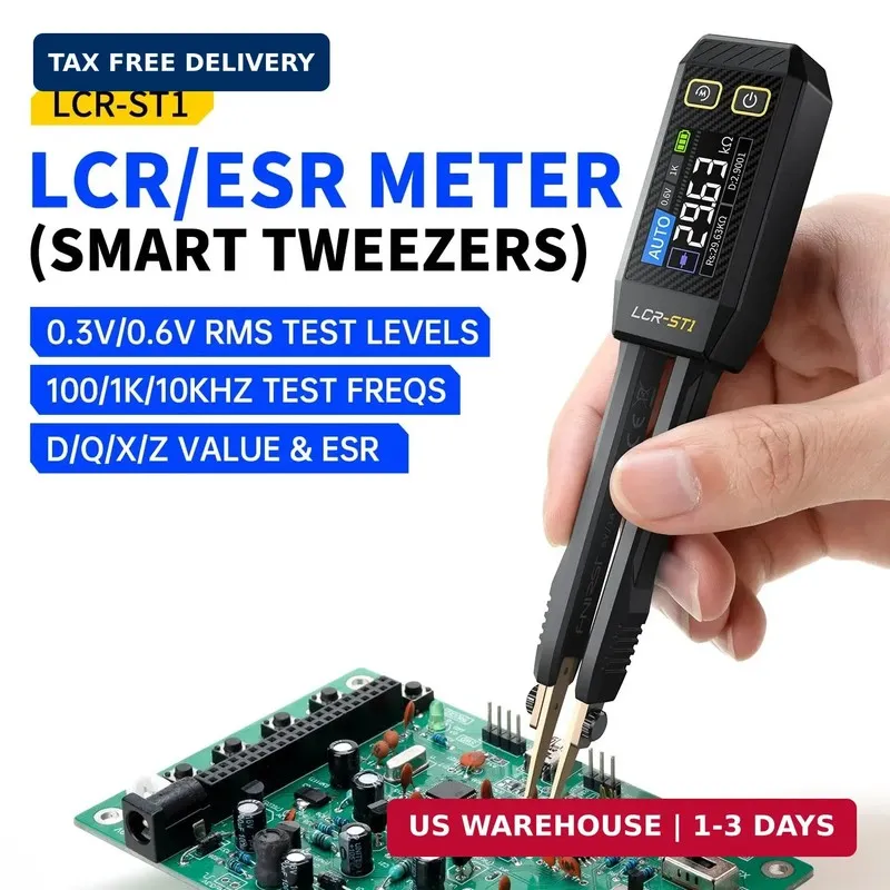 Тестер FNRSI Upgraded Version LCR-ST1 Mini Smart LCR Meter, SMD Tester, ESR Mete